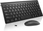 iUse MK46 Wireless Compact Keyboard and Mouse Combo, 2.4GHz Wireless Ergonomic Quiet Click 78 Key Keyboard 1600 DPI Adjustable Mouse for Computer, Laptop, Windows, Tablet-Black