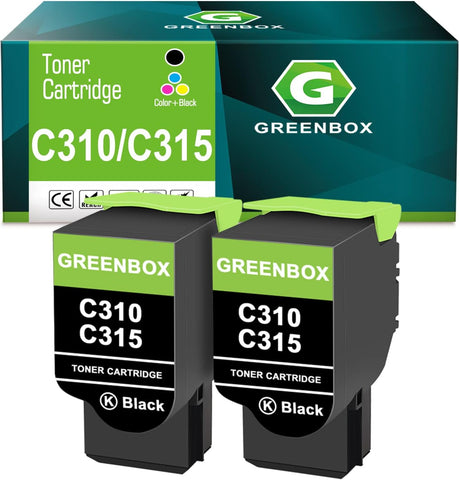 GREENBOX Compatible C310 High Yield Toner Cartridge Replacement for Xerox 006R004356 C310 for C310 C315 Printer (Black, 2 Pack)