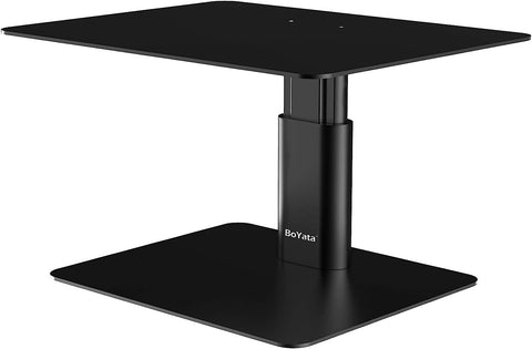 BoYata Monitor Stand, Adjustable Monitor Riser Metal Computer Stand Compatible with TV, PC, Laptop, Computer, iMac, and All Screen Display-Black