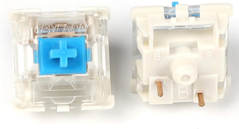 Gateron Switches Mx Keyboard Switch 3pin SMD LED Underglow Led Compatible for MX Mechanical Keyboards Transparent Cover White Base (SMD Blue 68 PCS)