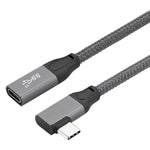 USB-C Extension Cable Right Angle 6.6ft,10Gbps USB-C 3.1 Gen 2 Male to Female 4K Video Cable,90 Degree Extender Cable for 2021 iPad Mini 6,MacBook Pro/Air,iMac,USB-C Hub/Docking Station/Camera/Laptop