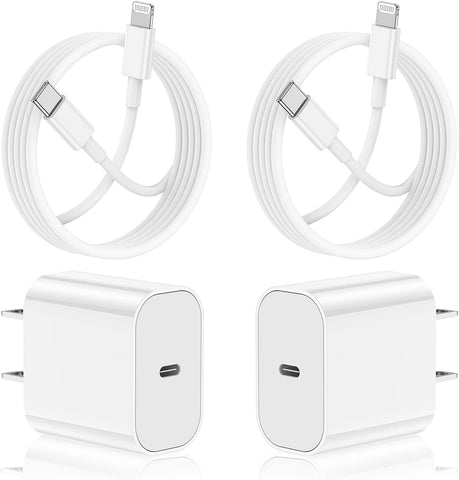 iPhone 14 13 12 Fast Charger,?Apple MFi Certified? 2 Pack 20W PD USB C Wall Fast Charger Block Adapter with 2 Pack 6FT USB C to Lightning Cable for iPhone 14 13 12 11 Pro Max XR XS X,iPad,AirPods
