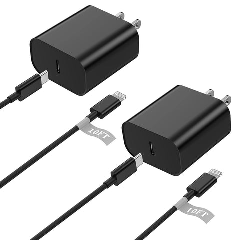 iPhone 13 14 Fast Charger,[Apple MFi Certified] 20W USB C Rapid Wall Charger Power Block Plug with 10FT Long Type-C to Lightning Fast Charging Data Sync Cords for iPhone14 13 12 11 Pro Max Xs Xr X 8