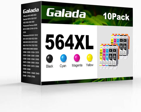 GALADA Compatible Ink Cartridges Replacement for HP 564XL 564 XL Ink Cartridges (Black+Cyan+Yellow+Magenta)