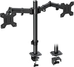 MOUNTUP Dual Monitor Desk Mount, Fully Adjustable Dual Monitor Arm for 2 Max 32 Inch Computer Screens up to 17.6lbs, Dual Monitor Stand Fit Two VESA 75x75&100x100, with C-Clamp and Grommet Base MU0002