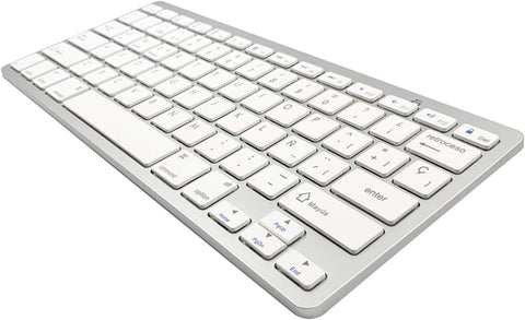 Meega Wireless Spanish Keyboard, Minority Language Ultra Thin Lightweight Silent Bluetooth Keyboards for Laptop/Computer/Surface/Desktop/Smart TV