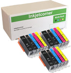 Inkjetcorner Compatible Ink Cartridges Replacement for use in Series iX6820 MX920 MG5620 MG5622 MG6620 iP7220 (3 Big Black 3 Small Black 3 Cyan 3 Magenta 3 Yellow, 15 Pack )