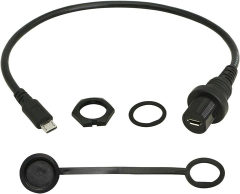 CERRXIAN Micro USB Mount Extension Dash Flush Cable for Car, Boat, Motorcycle, Truck Dashboard (Micro USB) (1m)