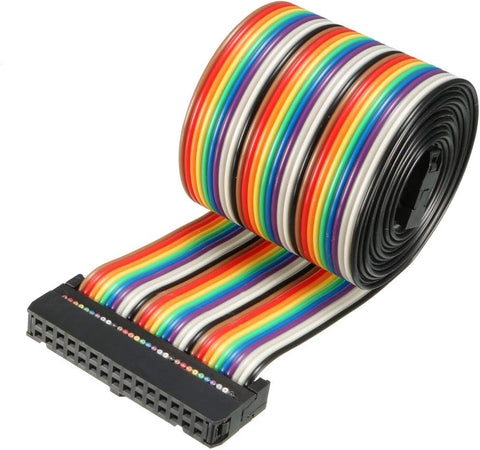 uxcell IDC Rainbow Wire Flat Ribbon Cable 30 Pins 128cm Length 2.54mm Pitch Type-C