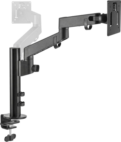 SIIG Single Monitor Desk Mount, Replaceable Articulating Arm, 14" to 32", Fully Adjustable, Fits Flat/Curved Monitor, Load Bearing 17.6 lbs max, VESA 75x75 100x100, C-Clamp & Grommet (CE-MT3D11-S1)