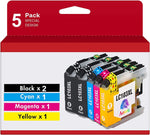 Aoou 103 Ink Cartridges, 5 Pack Compatible LC-103XL LC-103 XL LC103XL LC 103 XL Ink Cartridge for Brother MFC J870DW J450DW J470DW J650DW J4410DW J4510DW J4710DW Printe (2 BK 1 C 1 M 1 Y) 5 Pack