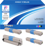 Toner Tap High Yield for Okidata C332dn MC363dn (4 Pack Bundle) 46508704 46508703 46508702 46508701 Replacement Compatible Cartridges