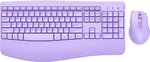 Wireless Keyboard and Mouse - Ergonomic Keyboard and Mouse Combo Full Size Keyboard Cordless with Palm Wrist Rest Ergonomic Mouse Wireless for Windows Computers Laptops - Light Purple