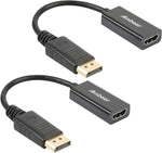 Anbear DisplayPort to HDMI Adapter, Display Port to HDMI Cable(Male to Female) for DisplayPort Enabled Desktops and Laptops Connect to HDMI Displays (2 Pack)