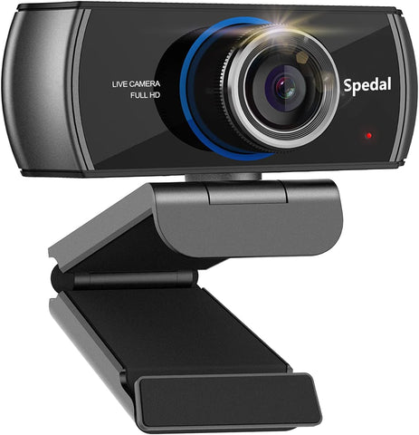 Spedal Streaming Webcam with Microphone, Software 1080P Full HD H.264 USB Computer Web Camera for Desktop Laptop Video Calling, Software can Support Windows/Mac OS