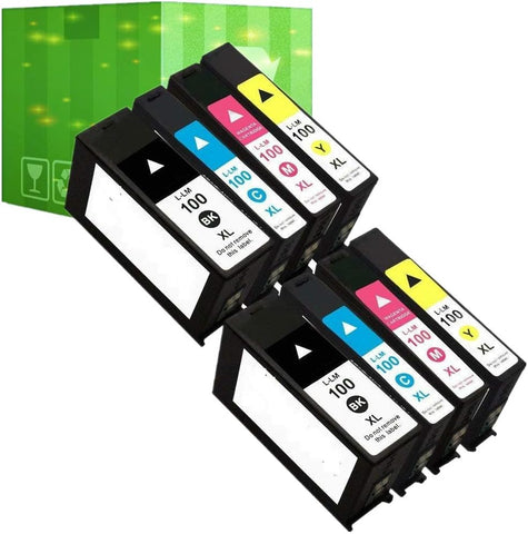 J2INK 8 Pack Compatible Ink Cartridge for Lexmark 100XL 14N1068E 14N1069E 14N1070E 14N1071E High Yield