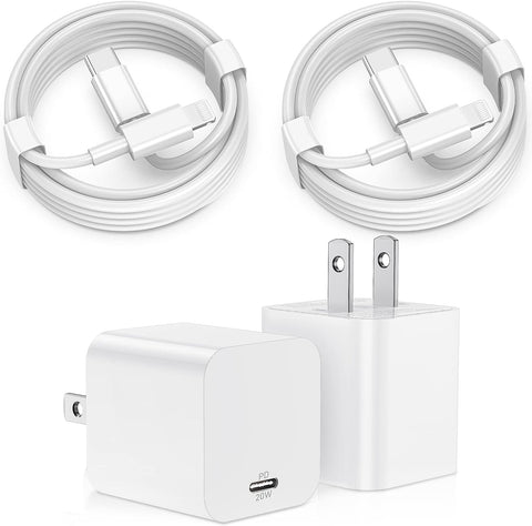 iPhone 14 13 12 Fast Charger,?Apple MFi Certified? 2-Pack 20W Type C Fast Charger Block with 6FT 10FT USB C to Lightning Cable Compatible with iPhone 14 13 12 11 Pro Max Plus Mini XS XR X iPad AirPod