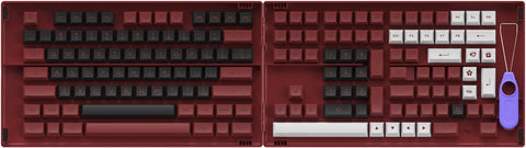 Akko Bred 158-Key ASA Profile PBT Double-Shot Keycap Set for Mechanical Keyboards with Collection Box
