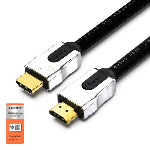 4K HDMI Cable 12ft,Premium Certified HDMI Cord 28AWG UL CL3 Rated 18Gbps high Speed HDMI 2.0 Cable, HDCP 2.2 Compatible with Apple TV Xbox PS3 PS4 Blue-ray Player.