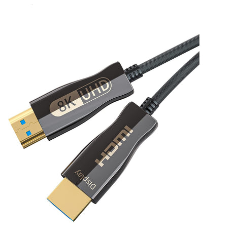 HDMI Cable 50 Feet 8k 60Hz Highwings High Speed HDMI Braided Cord 50ft HDR 48Gbps High Speed Optical Fiber Ultra HD Cord Compatible with Apple-TV PS4 Xbox PC