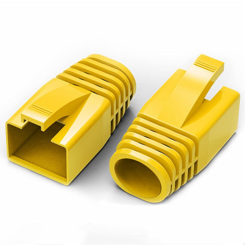 Yankok RJ45 Connector Boots 100 Pcs for OD 7.0~8.5mm CAT5/5e CAT6 CAT6a CAT7 Ethernet Cable Network Connector Strain Relief Covers Caps Yellow