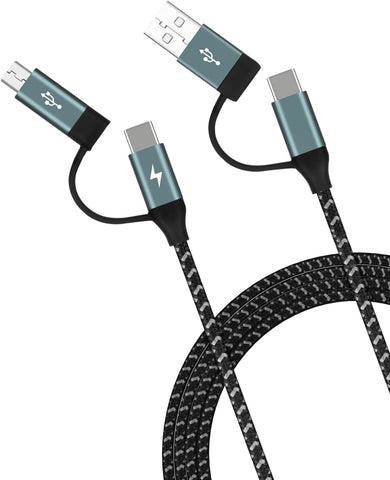 MOMAX Multi USB C Fast Charging Cable, 4 in 1 USB C/USB A to USB C/Micro USB PD 60W Nylon Braided One Link Multiple USB Cable Charge Adapter Connector for All Android, Data Transfer, QC Fast Charging