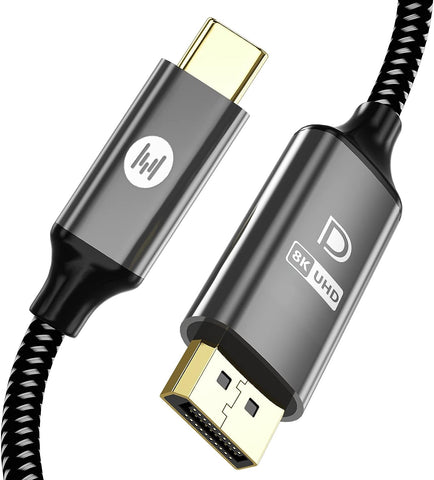 MEISO USB C to Displayport Cable for Home Office, 6FT Gold-Plated Braided USB C to DP 1.4 Cable Adapter (8K@60Hz, 4K@120Hz, 2K@144/165Hz) Compatible with MacBook Pro/Air, iPad, XPS15/13, and More