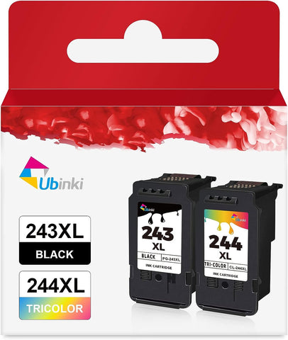 243XL 244XL Ink Cartridge for Canon Printer Ink 243 244 PG-243 CL-244 XL Combo Pack for Canon Pixma MG2500 MG2522 MG2922 TS3122 TS3322 TS202 R4520 TR4522 MX490 Printers(PG243 Black,CL244 Color,2-Pack)