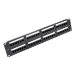 2U 48 Ports Cat5E Unshielded Wallmount or Rackmount Patch Panel UTP Ethernet Patch Panel with Cat5E Adapter Patch Panel