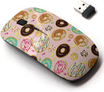 2.4G Wireless Mouse with Cute Pattern Design for All Laptops and Desktops with Nano Receiver - Glazed Donuts Bakery