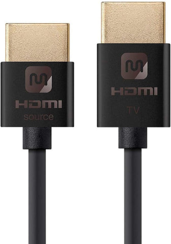 Monoprice HDMI High Speed Active Cable - 6 Feet - Black, 4K@60Hz, HDR, 18Gbps, 36AWG, YUV 4:4:4 - Ultra Slim Active Series