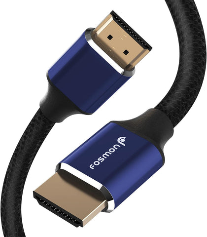 Fosmon HDMI 2.0 Cable 4K@60Hz 25ft, Premium Certified in-Wall CL3 Rated, 18Gbps Super High Speed, HDR, HDCP 2.2/1.4, 3D, ARC, 30AWG Cotton Braided Compatible with UHD TV, Monitor, Console