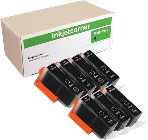 Inkjetcorner Compatible Ink Cartridges Replacement for PGI-220PGBK PGI 220 BK for use with iP3600 iP4600 iP4700 MP560 MP620 MP640 MX860 MX870 (Big Black, 7 Pack)