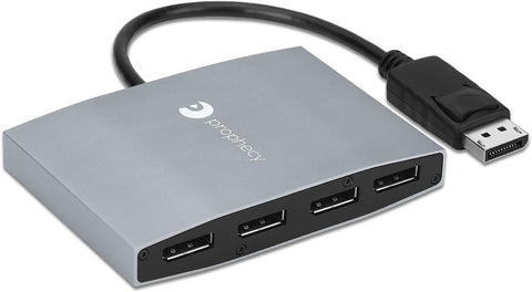 gofanco Prophecy 1x4 DisplayPort 1.2 Multi Display Adapter – DP to Quad 4 Port DisplayPort MST Hub Converter, for Windows PCs, Not Mac OS Compatible, Eyefinity Support, TAA Compliant (PRO-MSTDP4DP)