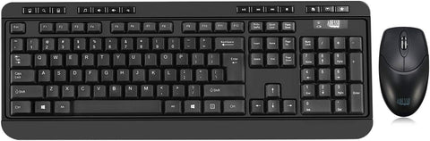 Adesso WKB-1320CB EasyTouch - Wireless Desktop Keyboard and Mouse Combo, Black