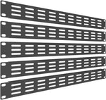 QiaoYoubang 5 Pack of 1U Vented Blank Panel - Steel Blank Rack Mount Panel Spacer for 19in Server Rack Cabinet or Enclosure, Black (1U)