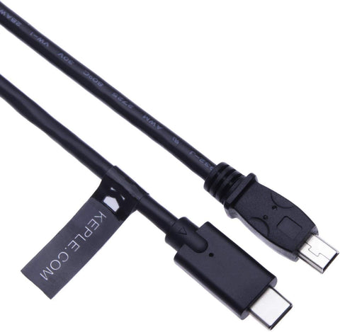 Type C to Mini USB Cable Compatible with Car Dash Cam Recorder GoPro Hero 2/3/4, Garmin Dash Cam, Proofcam, Rac NRAC02 to MacBook, Google Chromebook Pixel, Lenovo Yoga 900, Dell XPS, ASUS ZenBook 3ft