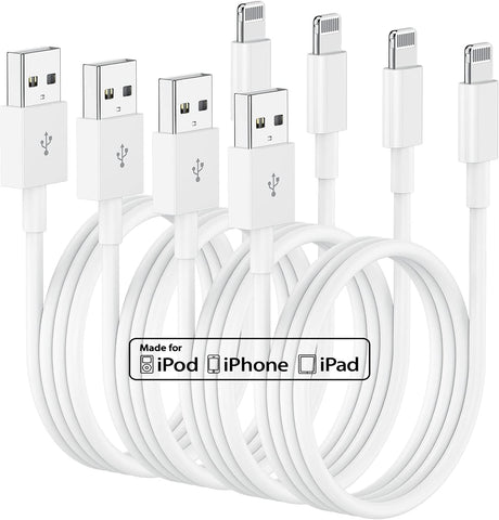 4Pack 3ft iPhone Charger Cable, [ Apple MFi Certified ] Apple Lightning to USB Cable 3 Feet, 3 Foot Fast iPhone Charging Cord for Apple iPhone 13 Pro/12 Mini/11/Pro/11/XS/MAX/XR/8/7/6/5/SE