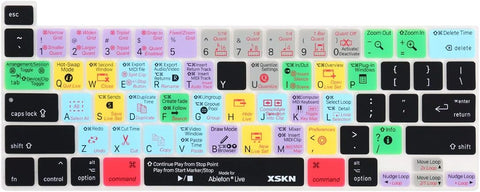 XSKN Ableton Live English Silicone Shortcuts Keyboard Cover Skin for 2019 New MacBook Pro 16 inch A2141 and 2020 New MacBook Pro 13.3 inch A2338 M1/A2251/A2289 with Touch Bar & Touch ID US Version