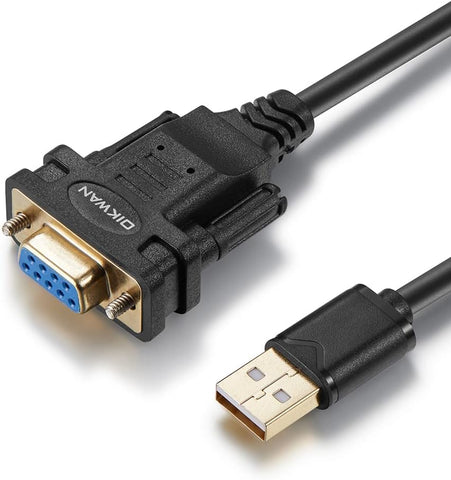 OIKWAN USB to Serial 9 pin RS 232 Converter Cable with FTDI Chipset for Cashier Register, Modem, Scanner, Digital Cameras,CNC etc Devices with DB9 Serial Ports,Black