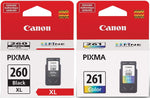 Canon PG-260 XL Black Ink Cartridge + CL-261 Color Ink Cartridge