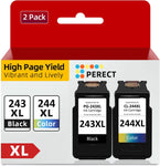 PG-243XL/CL-244XL Ink Cartridge Replacement for Canon PG243XL CL244 XL 245XL 246XL Compatible for Pixma TR4520 MG2522 TS3322 TR4522 TS3122 MX490 MX492 MG2922 MG2520 Printer (1 Black,1 Color)