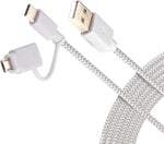 Realm 10ft USB-A to USB-C Cable with Micro USB Adapter, White, RLMC4WT