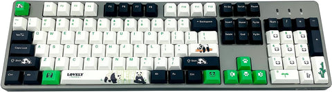 115 Keys PBT Panda Keycaps Cherry Profile DYE-SUB Custom Keycaps for Cherry Gateron MX Switches Mechanical Keyboards (Only Keycaps)