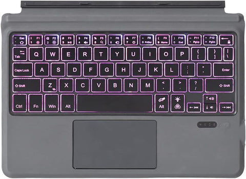 INI Smart Keyboard for Microsoft Surface Go3 (2021), Surface Go2 (2020) and Surface Go Ultra-Thin and Lightweight Bluetooth Keyboard with Touchpad 7 Color Backlight - Oxford Gray