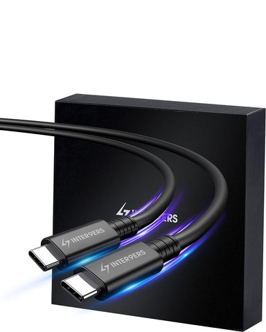 INTER9ERS 240W USB C Cable EPR PD 3.1 USB4 Gen3 40Gbps Data Transfer 4ft Compatible w/Thunderbolt 3 & DisplayPort 2.0 8K@60Hz 4K@120Hz, Extended Power Range Ultra Fast Charging USB-C Cable