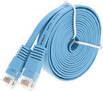 eDragon Ultra Premium Cat6 Flat Patch Cable, (35 Feet/10.6 Meters), 550 MHz, Blue, (5 Pack)