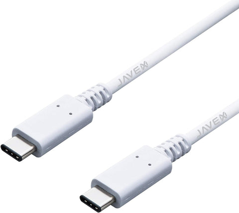 JAVEX [USB-IF Certified, 100W/5A, E-Marker USB C to USB C Data/Charging Cable for MacBook, Laptops and Smartphones, 6 FT[1.8M], White