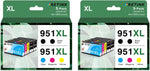 PRETINK 950 Ink Cartridge Replacement for HP 950 951 950XL 951XL Combo Ink for Officejet Pro 8600 8610 8620 8625 8630 8615 8100 8640 8660 Printer (4 Black 2 Magenta 2 Cyan 2 Yellow)