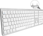 Macally USB Wired Keyboard for Mac - Compatible Apple Keyboard with USB Ports for Mouse - Full-Size Mac Keyboard with Number Pad - Plug & Play for MacBook Pro/Air, iMac - Aluminum Frame